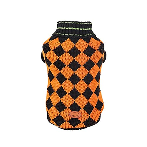 LIANYG Hundepullover Rollkragengestrickte Hundepullover Klassische Kabel Strick Hund Jumper Mantel Warme Haustier Winter Kleidung Outfits for Hunde Katzen in der kalten Jahreszeit Katzenpullover von LIANYG