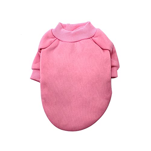 LIANYG Hundepullover Warme Hundekleidung Welpenjacke Mantel Katze Kleidung Hund Pullover Winter Hund Mantel Kleidung for kleine Hunde Chihuahua XS-2XL. Katzenpullover (Color : Solid Pink, Size : XS) von LIANYG