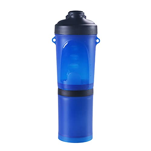 LIANYG Trinkflasche Hund 2 in 1Pet Wasser Flasche Dispenser Reise Tragbare Hund Katze Trinkende Reise Faltende Silikonschüssel Für Hund Katze Food Water Feeder Cup Hundetrinkflasche (Color : Blue 5) von LIANYG