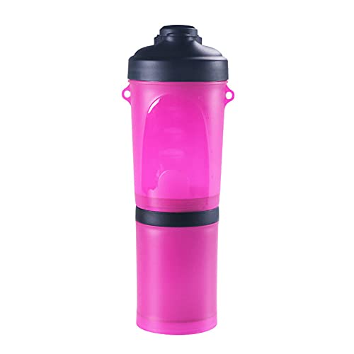 LIANYG Trinkflasche Hund 2 in 1Pet Wasser Flasche Dispenser Reise Tragbare Hund Katze Trinkende Reise Faltende Silikonschüssel Für Hund Katze Food Water Feeder Cup Hundetrinkflasche (Color : Pink 2) von LIANYG