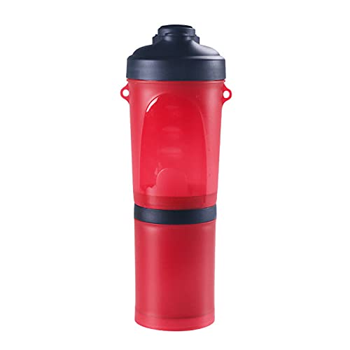 LIANYG Trinkflasche Hund 2 in 1Pet Wasser Flasche Dispenser Reise Tragbare Hund Katze Trinkende Reise Faltende Silikonschüssel Für Hund Katze Food Water Feeder Cup Hundetrinkflasche (Color : Red 4) von LIANYG