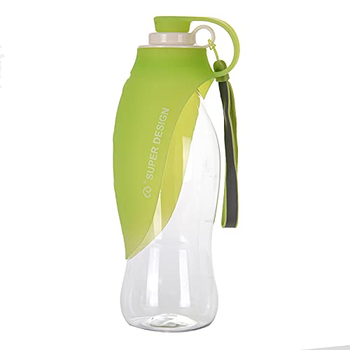 LIANYG Trinkflasche Hund 580 ml Tragbare Haustier Hund Wasserflasche Silikon Reiseschale Für Hunde Welpe Trinken Outdoor Water Dispenser Feeder Pet Products Hundetrinkflasche (Color : Green) von LIANYG