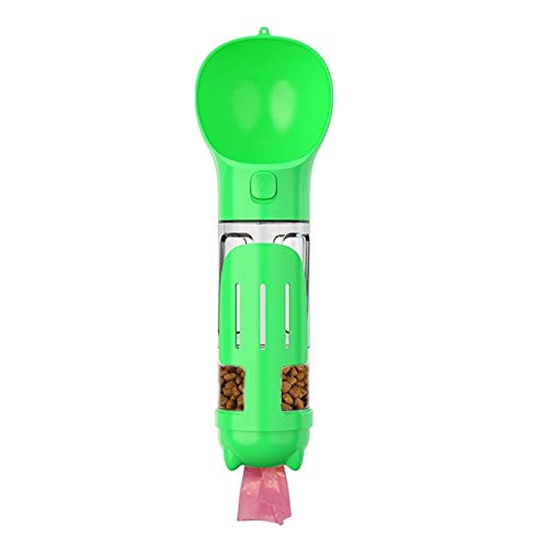 LIANYG Trinkflasche Hund Hund Wasserflasche 3 in 1 Hundezubehör Tragbare Haustier Hund Wasserflasche Hunde Katzen Trinken Feeder Schüssel Hundetrinkflasche (Color : Green) von LIANYG