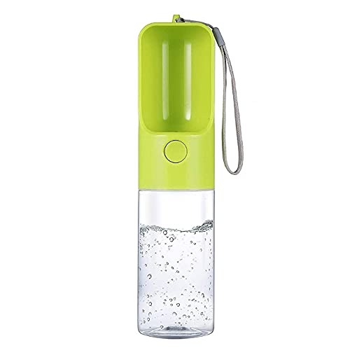 LIANYG Trinkflasche Hund Hunde-Außenwasser-Flasche für Haustier Wandern/Reisen mit Schloss-Knopf Water Cup-Trinkgeld-Feeder Eine Hand Operation Pet Supplies Hundetrinkflasche (Color : Green) von LIANYG