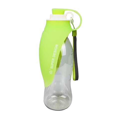 LIANYG Trinkflasche Hund Tragbare Haustier Hund Wasserflasche 580 ml Silikonblatt Design Reise Hund Schüssel Für Welpen Katze Trinken Outdoor Water Bowl Spender Hundetrinkflasche von LIANYG