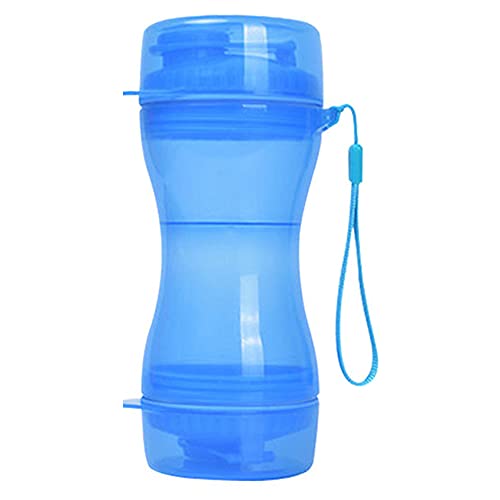 Trinkflasche Hund 2 in 1 Spender für Hunde Haustiere Zubehör Sachen Tragbare Haustier Hund Wasserflasche Outdoor Training Lebensmittel Lagerung Flasche PP-Material Hundetrinkflasche ( Color : Blue ) von LIANYG