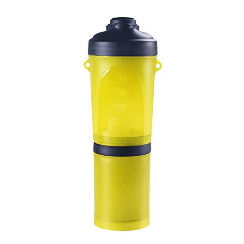 Trinkflasche Hund 2 in 1Pet Wasser Flasche Dispenser Reise Tragbare Hund Katze Trinkende Reise Faltende Silikonschüssel Für Hund Katze Food Water Feeder Cup Hundetrinkflasche ( Color : Yellow 1 ) von LIANYG