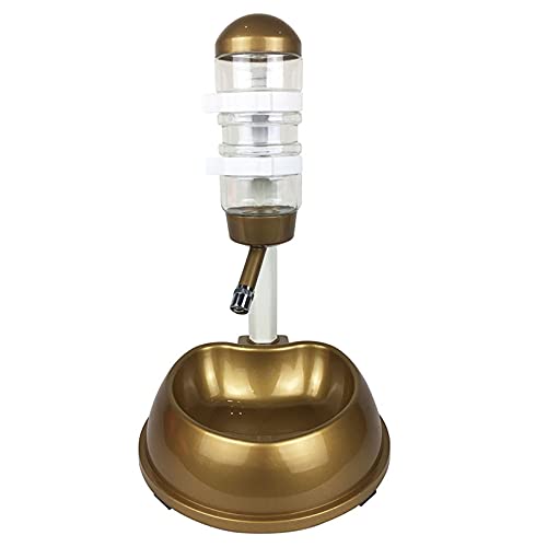 Trinkflasche Hund Automatische Haustier Trinker Hundeschüsseln Wasserflaschen Universal Hund Trinker Feeder Abschiebbare Schüssel Spender Schüssel Welpen Pet Prod Hundetrinkflasche ( Color : Gold ) von LIANYG