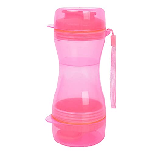 Trinkflasche Hund Tragbare Haustier Hund Wasserflasche Outdoor Training Lebensmittel Lagerung Flasche PP Hunde Wasserspender für große Hunde Haustiere Zubehör Sachen Hundetrinkflasche ( Color : Pink ) von LIANYG