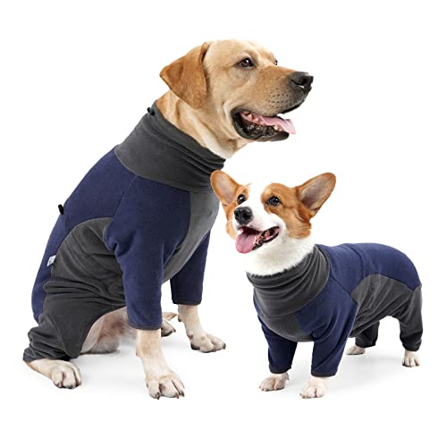 LIANZIMAU Hunde Fleece Wintermantel Hundepullover Fleece Hundemantel Grosse Hunde Fleecejacke mit Beinen Hundebademantel für Kleine Mittelgroße Haustiere Winterjacken Chihuahua Mantel von LIANZIMAU