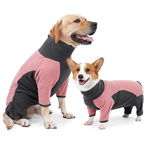 LIANZIMAU Hunde Fleece Wintermantel Hundepullover Fleece Hundemantel Grosse Hunde Fleecejacke mit Beinen Hundebademantel für Kleine Mittelgroße Haustiere Winterjacken Chihuahua Mantel von LIANZIMAU