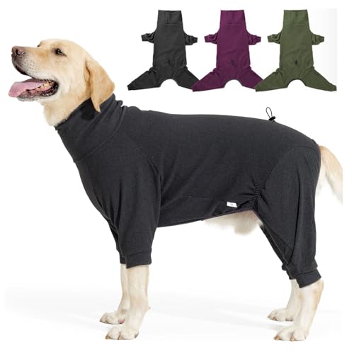 LIANZIMAU Hundepullover Fleece Kleine Mittelgroße Grosse Hunde Fleecemantel mit Beinen Hunde Fleece Wintermantel Warmer Hundepullover Hunde Pyjama Hunter Hundepullover von LIANZIMAU