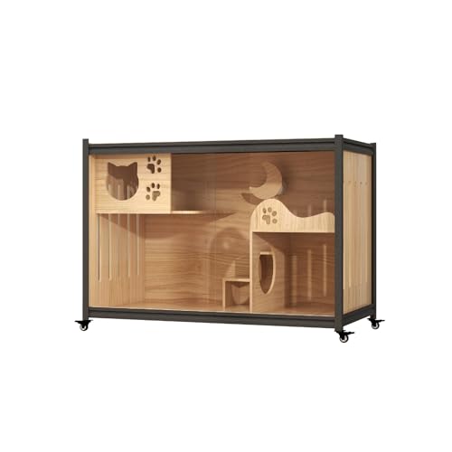 Katzenkäfig Holzschrank, Katzen-Klettergerüst, luxuriöse Katzenvilla, extra großer Raum, for den Innenbereich, Katzenschrank, Vitrine, Katzennest Katzenhaus von LIBANGRONG-888