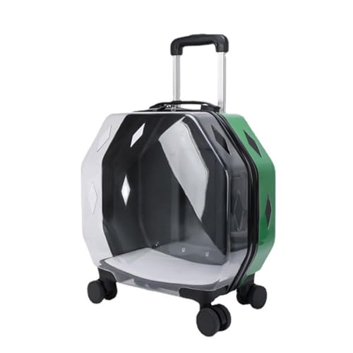 Transportbox für Haustiere auf Rädern Transparente Outdoor-Box, Haustier-Rollkoffer, tragbarer Haustier-Trolley, Haustier-Koffer, Haustier-Trolley for Spaziergänge, Reisen, Tierarztbesuche Transportbo von LIBANGRONG-888