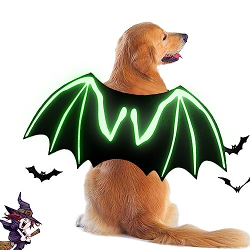 LIBRNTY Haustier Fledermausflügel,Halloween Haustier Kostüm,Katze Hund Fledermaus Kostüm,CHundekostüme,Dekoration,Schwarze Bekleidung für große Katzen Hunde(Neues Upgrade im Jahr 2023 schwarz,groß) von LIBRNTY