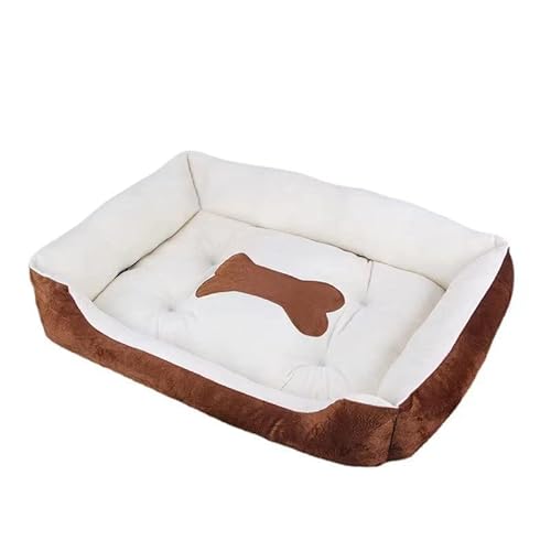 LICHOO Hundebett, Katzenbett, Plüsch-Haustierbett, weiches und bequemes waschbares Bett für Katzen und Hunde, geeignet für alle Arten von Haustieren (45×31×15cm,Braunbeige) von LICHOO