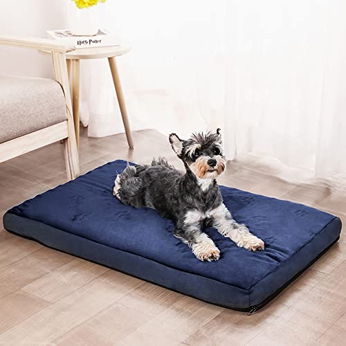 LICHOO Katzenbett, Hundebett, Plüsch-Haustierbett für Katzen und Hunde, Haustiermatte, weiches und bequemes waschbares Bett für Katzen und Hunde, geeignet für Haustiere (104×74×10cm,Blau) von LICHOO