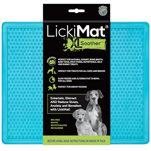 LICKIMAT Soother - Leckmatte für Hunde in 2 Größen und div. Farben, Farbe:türkis, Größe:Large - 30.5 x 25.5 von LICKIMAT