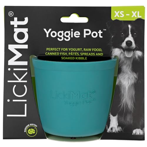 LICKIMAT Yoggie Pot – Ablenkung, Spaß und Bereicherung | Langanhaltender Leckerli-Spender aus Gummi für alle Hundegrößen und Slow Feeder für kleine Hunde | Neueste LickiMat von LICKIMAT