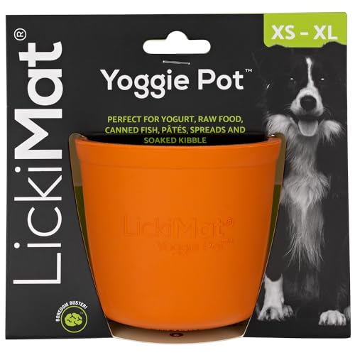 LICKIMAT Yoggie Pot - Ablenkung, Spaß und Bereicherung Langanhaltender Leckerli-Spender aus Gummi für alle Hundegrößen und langsames Füttern für kleine Hunde Das Neueste LickiMat von LICKIMAT