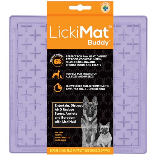 LickiMat Classic Pastel Colours Buddy Hunde-Futtermatte für Langeweile & Angstlinderung Ideal für Futter, Joghurt oder Erdnussbutter Hunde Leckmatten Lustige Alternative zu Slow Feeder Hundenapf von LICKIMAT