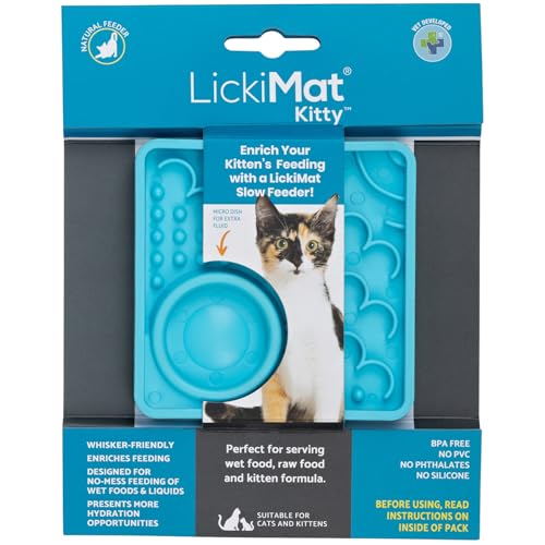 LickiMat Kitty Leckmatte Kätzchen 10 x 10 cm, Farbe:türkis von LICKIMAT