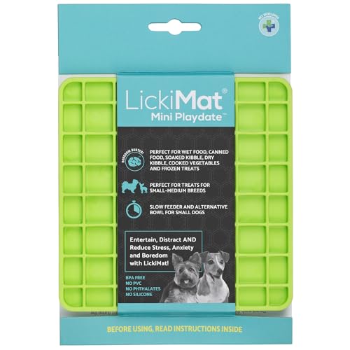 LickiMat Mini Classics – Interaktive Haustier-Futtermatte für Hunde, langsamer Feeder mit modernem Design, Bereicherung für Familienbindung und Angstlinderung von LICKIMAT