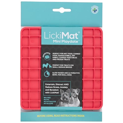 LickiMat Mini Classics – Interaktive Haustier-Futtermatte für Hunde, langsamer Feeder mit modernem Design, Bereicherung für Familienbindung und Angstlinderung von LICKIMAT