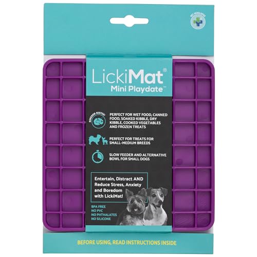 LickiMat Mini Classics – Interaktive Haustier-Futtermatte für Hunde, langsamer Futterspender mit modernem Design, Bereicherung für Familienbindung und Angstlinderung von LICKIMAT