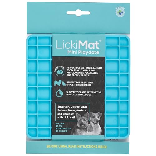 LickiMat Playdate Klassische Mini-Matte für Hunde, langsame Futterstation für Hunde zur Linderung von Langeweile und Angst, perfekt für Essen, Leckereien, Joghurt und Erdnussbutter, lustige von LICKIMAT