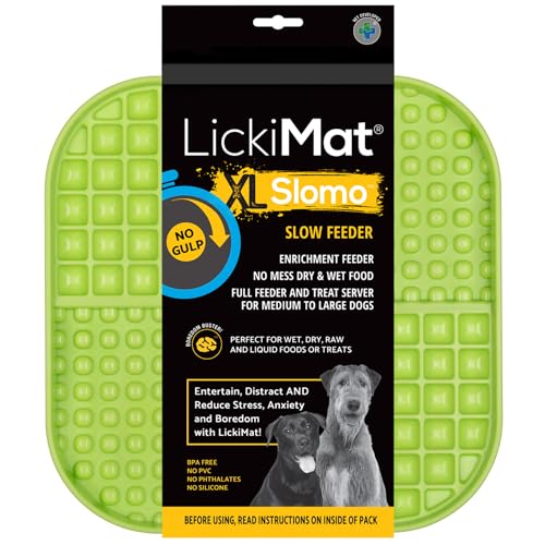 LickiMat Slomo XL – Extra großer Slow Feeder geeignet für trockene, nasse, rohe Lebensmittel, alle Leckereien und Hundeeis am besten für mittelgroße bis massive Rassen Langlebiges Design mit von LICKIMAT