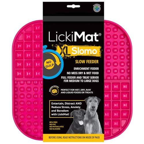 LickiMat Slomo XL – Extra großer Slow Feeder geeignet für trockene, nasse, rohe Lebensmittel, alle Leckereien und Hundeeis am besten für mittelgroße bis massive Rassen Langlebiges Design mit von LICKIMAT