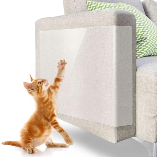 Katze Kratzschutzfolie, 6 Stück Transparent Sofa Kratzschutz Pad Möbelschoner Katze Möbelschutz Kratzpads, Extrem starker Halt Robust und flexibel, für Sofa Möbel Tür Kratzschutz von LIDEYE