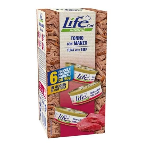 LIFE CAT MULTIBOX TONNO E MANZO. 6X50GR von LIFE