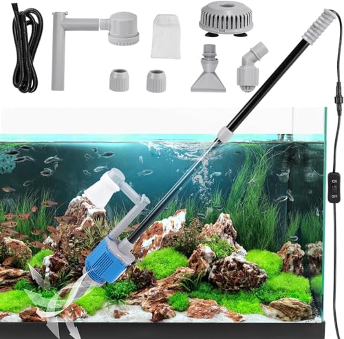 LIFEJXWEN 6-in-1-Kiesreinigung für Aquarien, elektrischer Staubsauger für Aquarien, Wasserwechsler, Sandreiniger für Aquarien, Reinigung von Algen/Kies von LIFEJXWEN