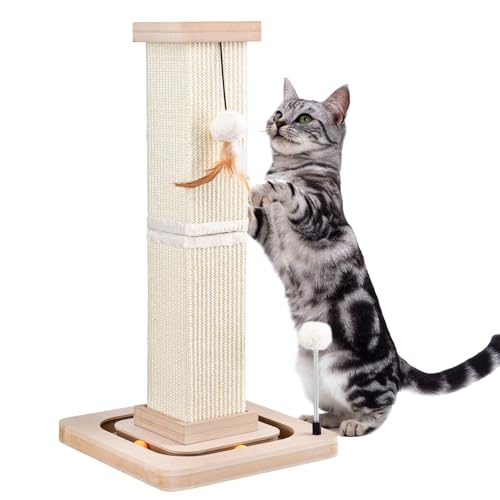 LIFLIX 68,6 cm Katzenkratzbaum, Sisal Katzenkratzbaum mit interaktiven Trackbällen und hängenden Bällen, vertikale Kratzbäume für Indoor-Katzen und Kätzchen von LIFLIX