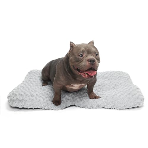 Deluxe-Hundebett, waschbar, für große Hunde, flauschig, bequem, mit rutschfester Unterseite, 91,4 x 58,9 cm, Grau von LIGENZ