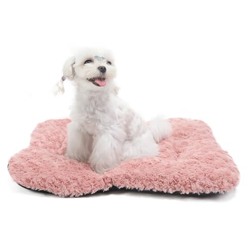 Kleines Hundebett für Hundekäfige, waschbar, wiederverwendbar, 61 cm, Prinzessinnen-Hundebett, Matte für Käfig, Couch, flach, 58,4 x 43,2 cm, Rosa von LIGENZ