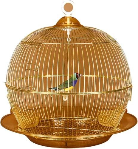 LIJBDDM Flugkäfig für Sittiche, dekorativer Vogelkäfig, Heimdekoration, erschwinglicher goldener Retro-Vogelkäfig, elegante Dekoration, Papageienkäfig, Taubenperle, Vogelkanarienvogelkäfig, Luxuspaket von LIJBDDM