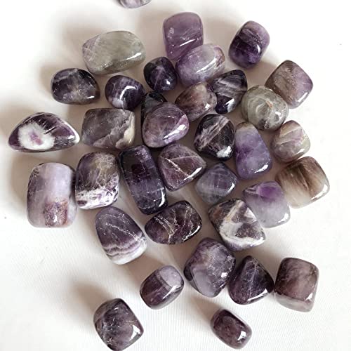 LIJUCAI 100 g 15-25 mm natürlicher Traum Amethyst Kristallsteine ​​Bulk Trommeledelstein Dekoration natürliche Quarzkristalle, 100 g 15,25 mm, China von lightclub