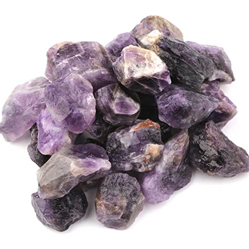 LIJUCAI 100 g Bulk Lots Roher rauer Kristallquarz Natürlicher Stein Amethyst Citrin Fluorit Mineralexemplar Gartendekoration, Amethyst von LIJUCAI