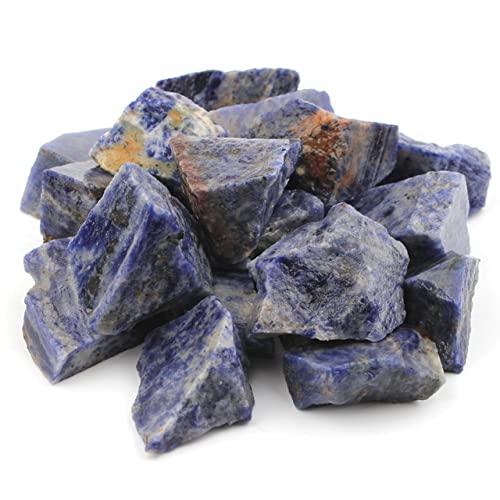 LIJUCAI 100 g Bulk Lots Roher rauer Kristallquarz Natürlicher Stein Amethyst Citrin Fluorit Mineralexemplar Gartendekoration, Blau, Aderstein von LIJUCAI