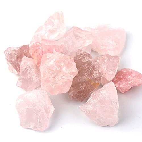 LIJUCAI 100 g Bulk Lots Roher rauer Kristallquarz Natürlicher Stein Amethyst Citrin Fluorit Mineralexemplar Gartendekoration, rosa Kristall von LIJUCAI