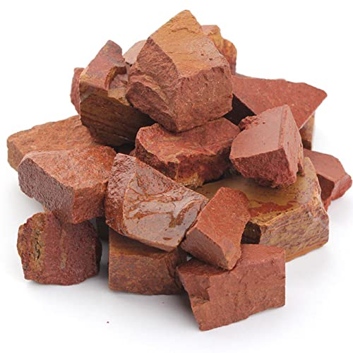 LIJUCAI 100 g Bulk Lots Roher rauer Kristallquarz Natürlicher Stein Amethyst Citrin Fluorit Mineralexemplar Gartendekoration, roter Stein von LIJUCAI