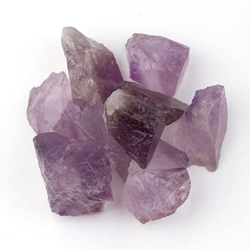 LIJUCAI 100 g Bulk Lots roher rauer Kristallquarz Naturstein Amethyst Citrin Fluorit Mineralexemplar Gartendekoration, Lavendel Amethyst von LIJUCAI