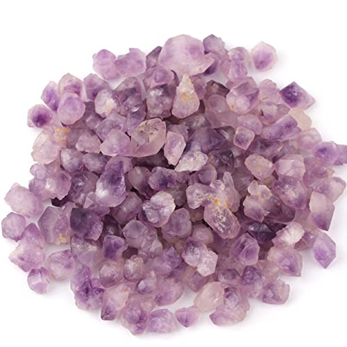 LIJUCAI 100 g Bulk Lots roher rauer Kristallquarz natürlicher Stein Amethyst Citrin Fluorit Mineralexemplar Gartendekoration, 1,2 cm Amethyst von LIJUCAI