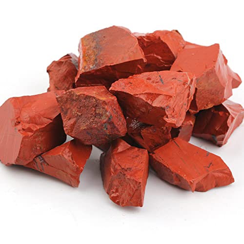 LIJUCAI 100 g Bulk Lots roher rauer Kristallquarz natürlicher Stein Amethyst Citrin Fluorit Mineralexemplar Gartendekoration, rote Jade von LIJUCAI