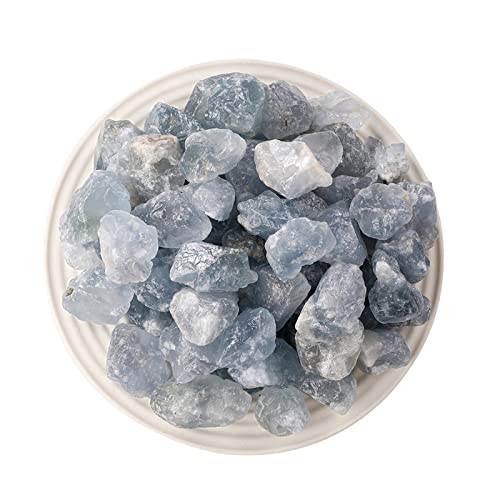 LIJUCAI 100 g Natur- und Mineralsteine ​​aus Coelestin, Kristalle, Blaue Natursteine, Schmuck für Zuhause, 3,5 cm, 100 g von LIJUCAI