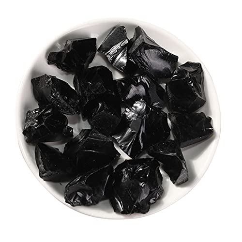 LIJUCAI 100 g rauer natürlicher Obsidian unregelmäßige Form schwarzer Quarz Energiesteine ​​​​für die Schmuckherstellung Gesteinsprobe Aquarium Dekoration, China von LIJUCAI