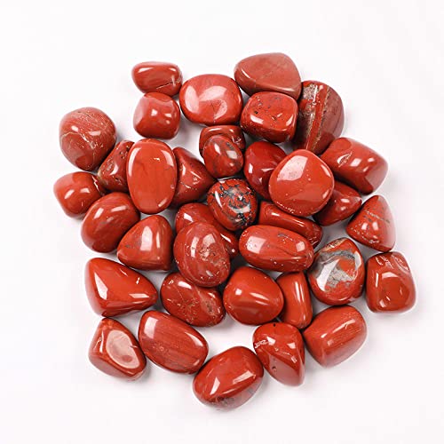 LIJUCAI 100 g roter Jaspis Naturstein polierte Edelsteine ​​heilende rote Steine ​​für Aquarium Home Decoration Zubehör, China von LIJUCAI